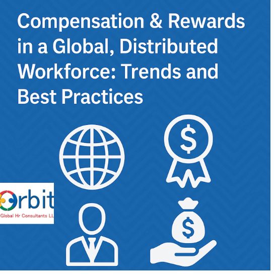 Digital illustration representing global compensation and rewards strategy for distributed workforces