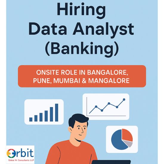 Illustration of a Data Analyst working on SQL dashboards with charts, used for a banking sector job hiring post