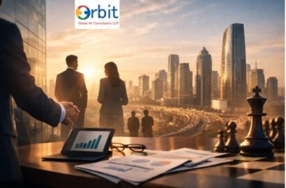 Futuristic executive search firm in Gurgaon showing leadership hiring strategy and business growth in 2026