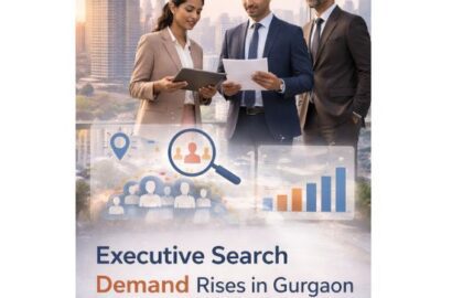 Business leaders discussing executive search as demand for senior leadership hiring rises in Gurgaon in 2026