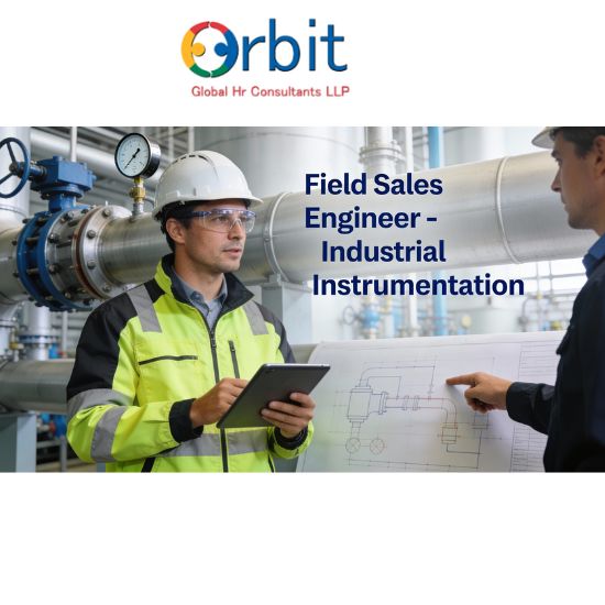 Field sales engineer in PPE discussing flow meter installation at an industrial plant