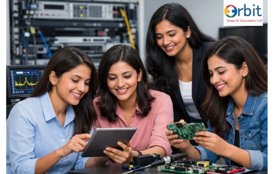 Female Trainee Program Managers working in a telecom and electronics technology environment in Gurugram