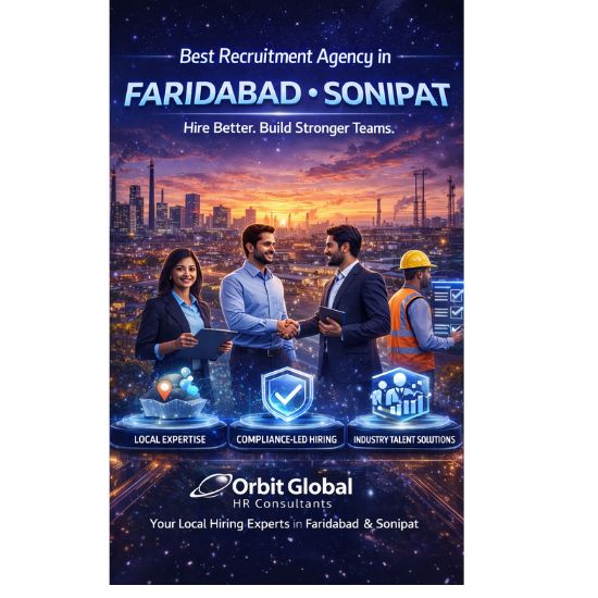 Futuristic recruitment image showing professionals hiring skilled talent in Faridabad and Sonipat, representing the best recruitment agency in these industrial regions.