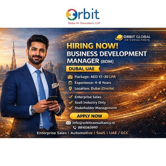 Business Development Manager job in Dubai UAE with enterprise sales experience – Orbit Global HR Consultants