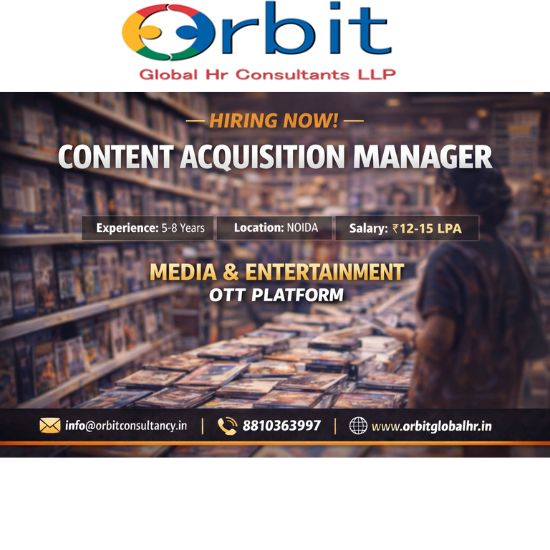 Content Acquisition Manager job vacancy in Noida for OTT and Media Entertainment platform with 5–8 years experience