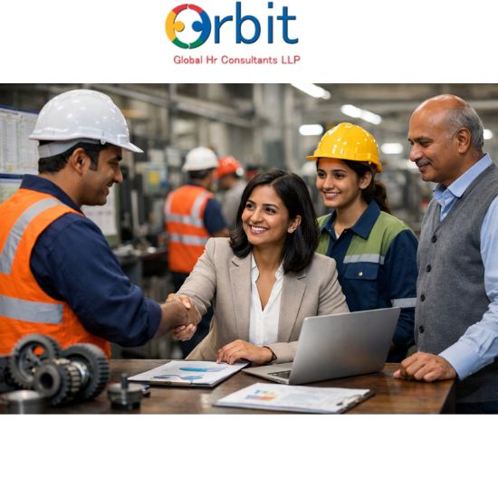 HR consultant collaborating with manufacturing team at industrial facility in Bawal, Rewari and Neemrana