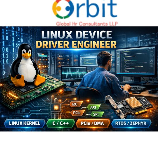 Linux Device Driver Engineer working on kernel programming, PCIe DMA and embedded systems in a futuristic IT services environment