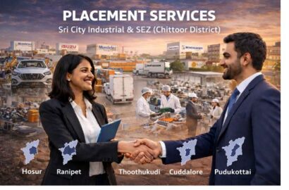 Placement services at Sri City Industrial and SEZ Chittoor District supporting manufacturing electronics and logistics