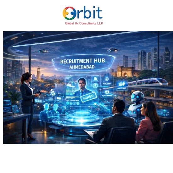 Futuristic recruitment agency in Ahmedabad using AI-driven hiring technology to support employers and workforce planning
