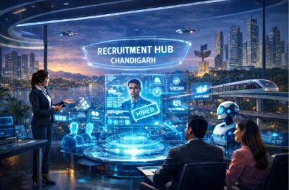 Futuristic recruitment agency in Chandigarh using AI-driven hiring technology to support employers and modern workforce planning