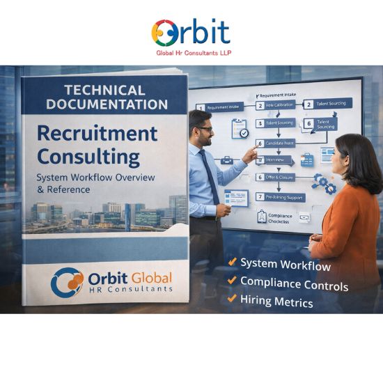 Technical documentation showing recruitment consulting workflow and compliance controls by Orbit Global HR Consultants