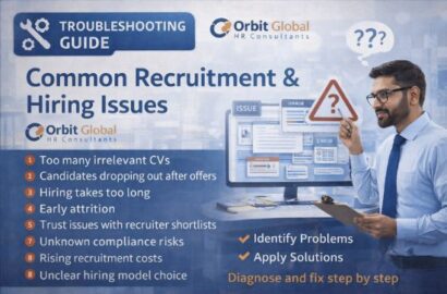 Troubleshooting guide for common recruitment and hiring issues with step-by-step solutions