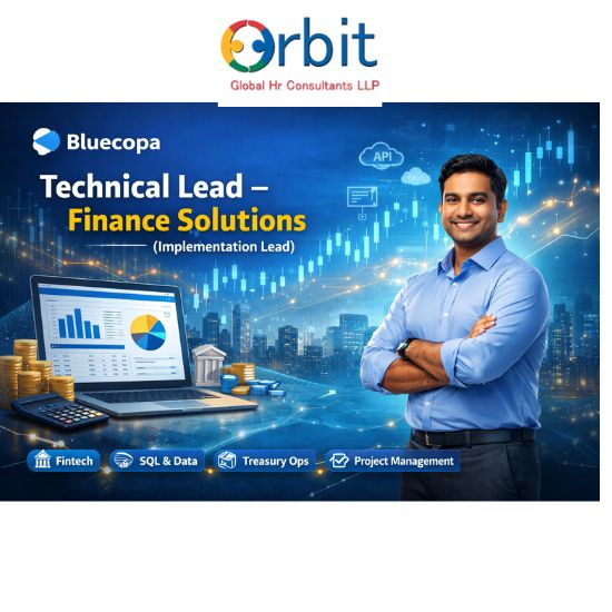 Technical Lead Finance Solutions job opening at Bluecopa for fintech implementation and treasury systems