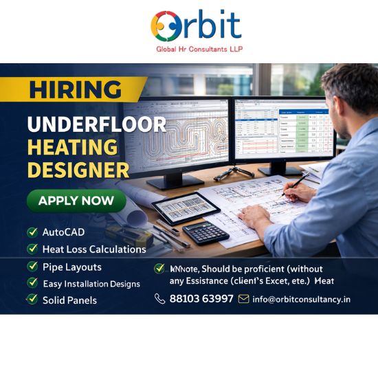 Underfloor heating designer creating UFH pipe layout and heat loss calculations using AutoCAD