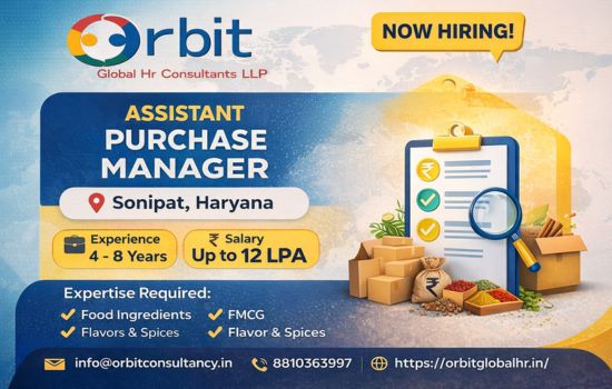 Assistant Purchase Manager vacancy in Sonipat Haryana by Orbit Global HR Consultants LLP – 4 to 8 years experience, 6 to 12 LPA salary