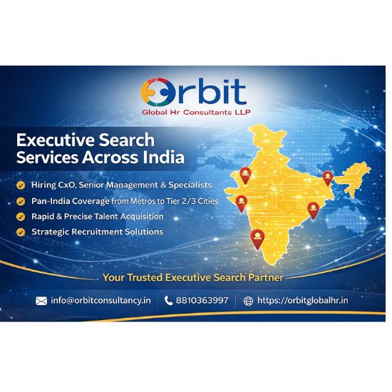 Executive Search Services Across India by Orbit Global HR Consultants showcasing CxO hiring, pan-India recruitment, and strategic talent acquisition.