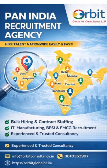 Pan India recruitment agency by Orbit Global HR Consultants LLP offering bulk hiring and contract staffing across major Indian cities