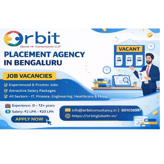 Orbit Global HR Consultants Bengaluru placement agency job vacancies with experience and salary details