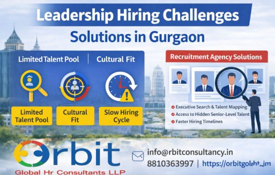 Leadership hiring challenges and recruitment agency solutions in Gurgaon by Orbit Global HR Consultants