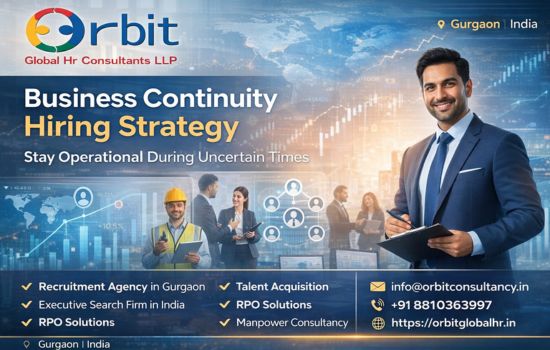 Business Continuity Hiring Strategy by Orbit Global HR Consultants showing recruitment solutions in Gurgaon India for crisis workforce planning