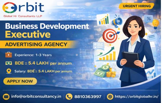 Business Development Executive job vacancy in Gurugram for advertising agency with salary 5.4 lakh per annum at Orbit Global HR Consultants