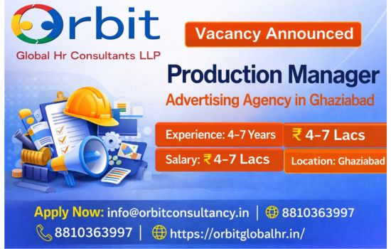 Production Manager Job Vacancy Ghaziabad Advertising Agency Orbit Global HR Consultants