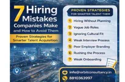 7 hiring mistakes companies make and how to avoid them – Orbit Global HR Consultants Gurgaon India talent acquisition infographic