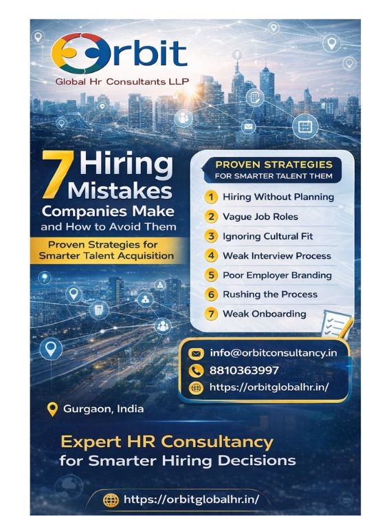 7 hiring mistakes companies make and how to avoid them – Orbit Global HR Consultants Gurgaon India talent acquisition infographic