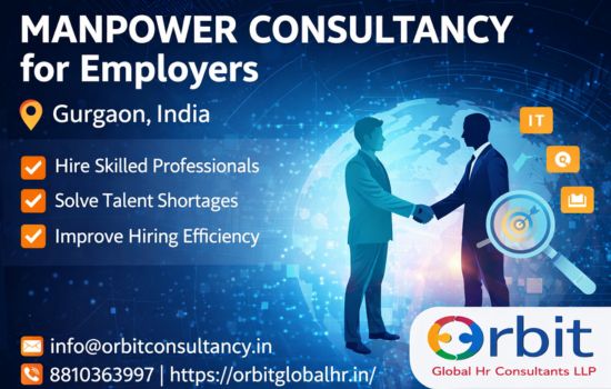 Manpower consultancy for employers in Gurgaon by Orbit Global HR Consultants showing hiring solutions, talent acquisition, and workforce planning services