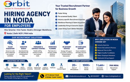 Hiring Agency in Noida for Employers by Orbit Global HR Consultants offering recruitment and staffing solutions across Delhi NCR