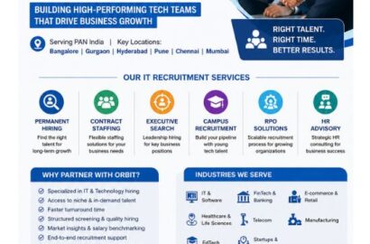 Orbit Global HR Consultants offering IT recruitment consultancy services across India including Gurgaon, Bangalore, Hyderabad, Pune, Chennai, and Mumbai.