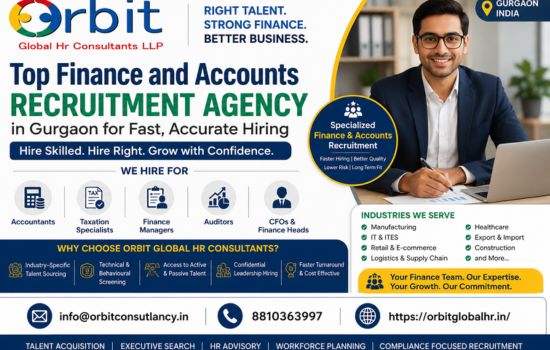 Finance and Accounts Recruitment Agency in Gurgaon by Orbit Global HR Consultants offering finance hiring and executive search services